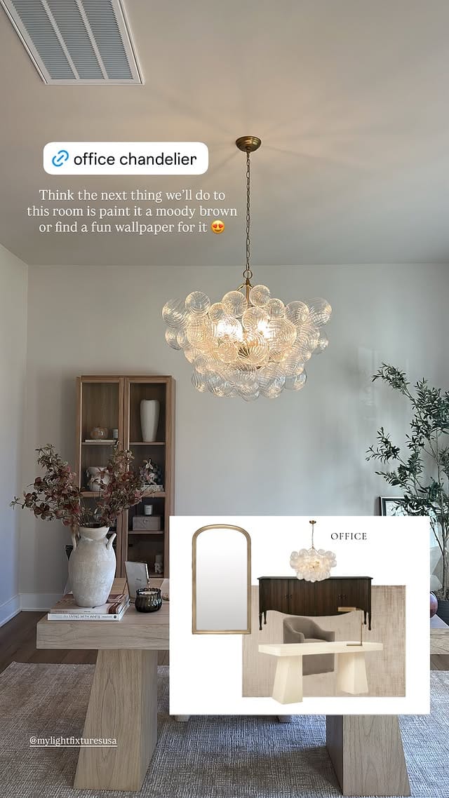 Customer photo review of Brass Cluster Ribbed Glass Globe Bubble Chandelier