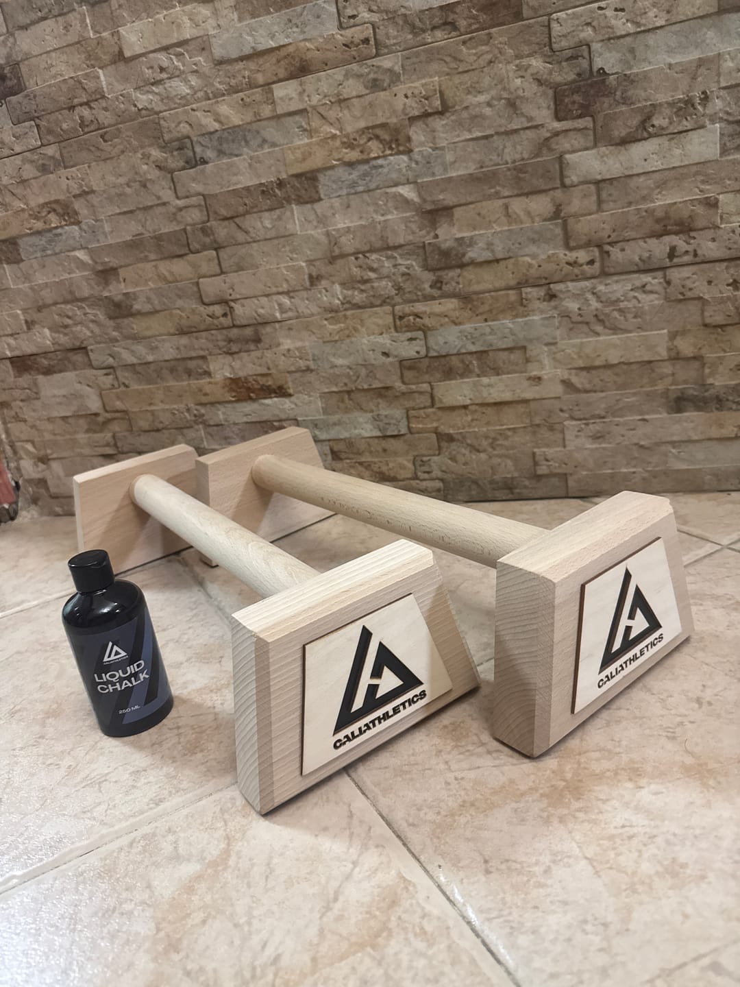 Customer photo review of Parallettes LONG + Liquid Chalk