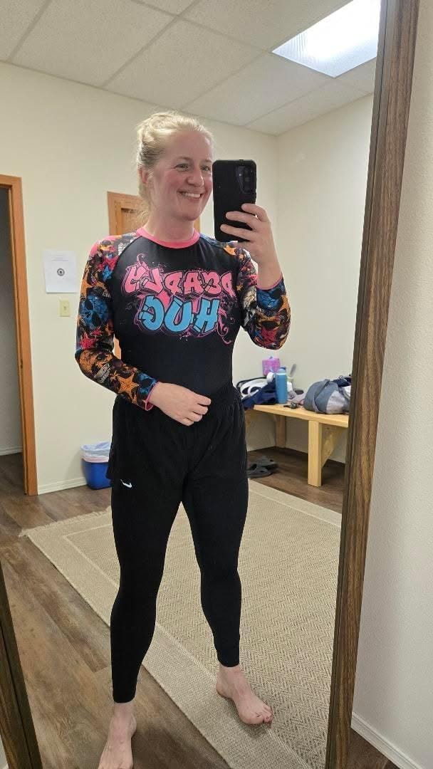 Customer photo review of Deadly Hug Women's BJJ Rash Guard