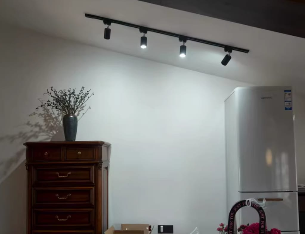 Customer photo review of Black Track Ceiling Light, Cylindrical Heads, CRI 90, 3000 K