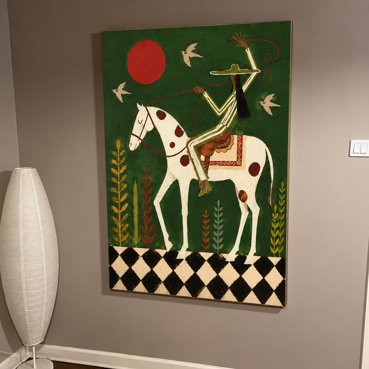 Customer photo review of Moon Garden Rider-Surreal Horse Oil Painting