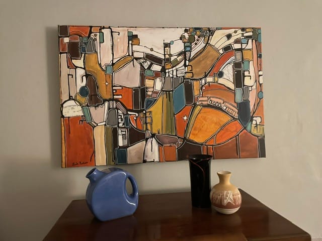 Customer photo review of "Headliner" Mid Century Modern Fine Art Print on Canvas | Atomic Age Art
