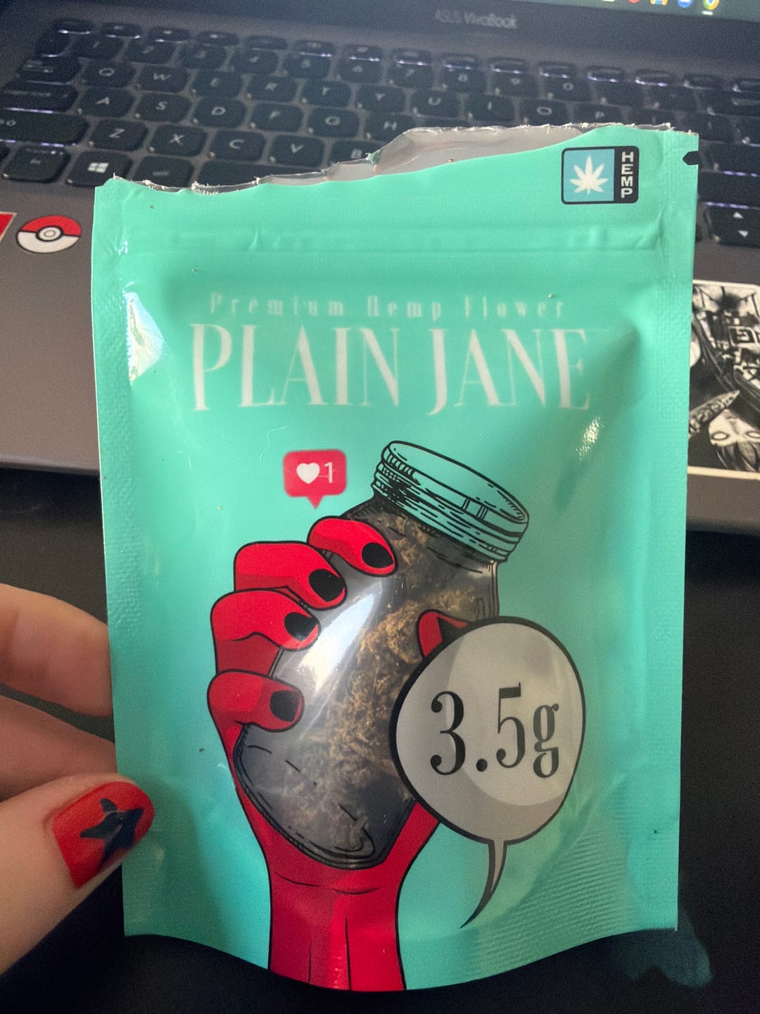 Customer photo review of Purple Snowman Greenhouse CBD Flower