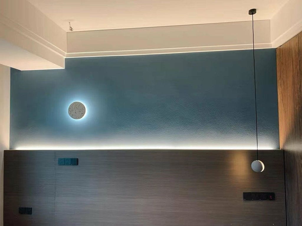 Customer photo review of Round Wall Light, Terrazzo or Concrete, Integrated LED, Wall Sconce