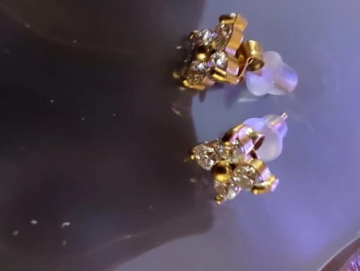 Customer photo review of Florence's Clover Studs