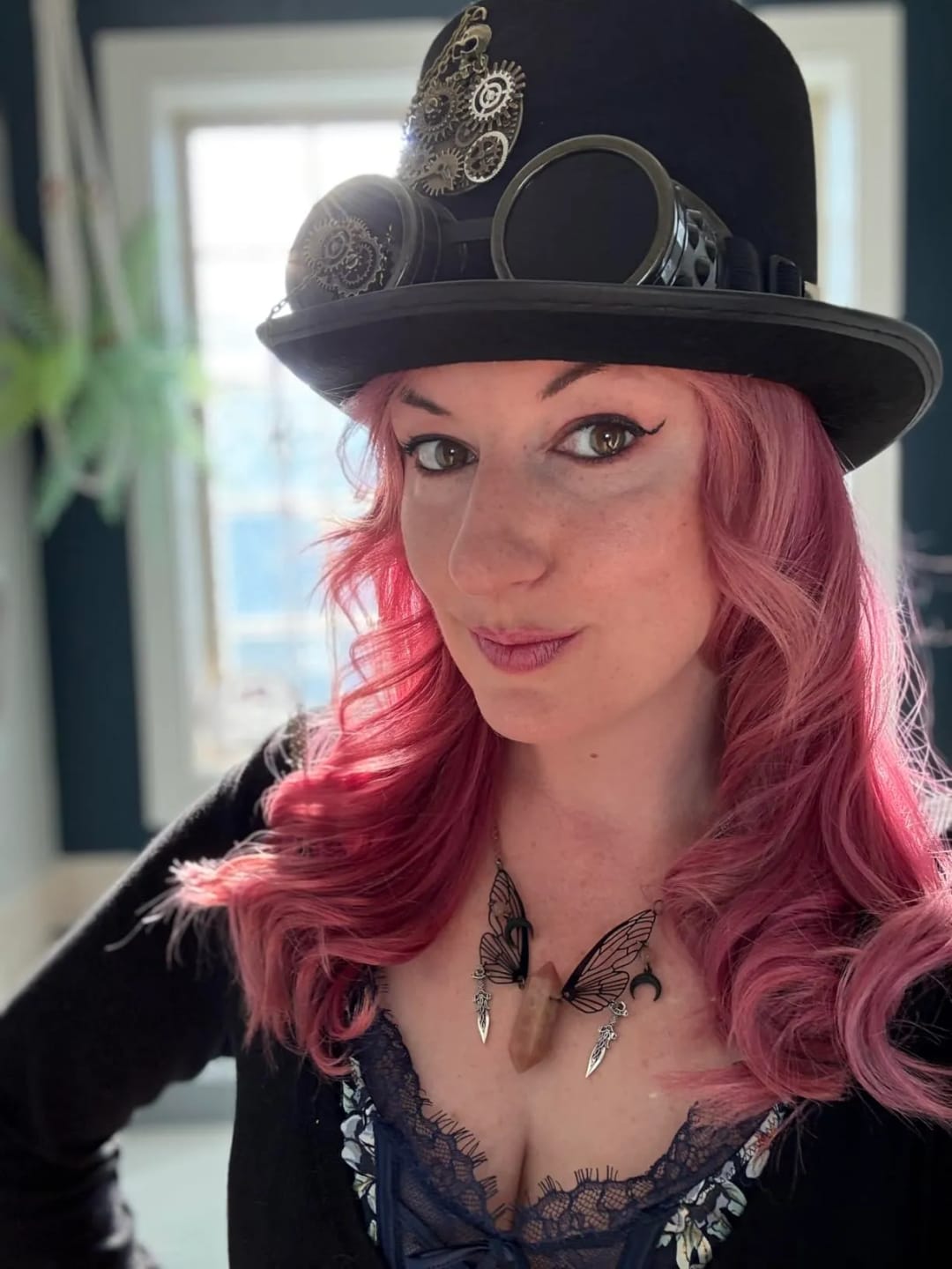 Customer photo review of Steampunk Lovelace hat