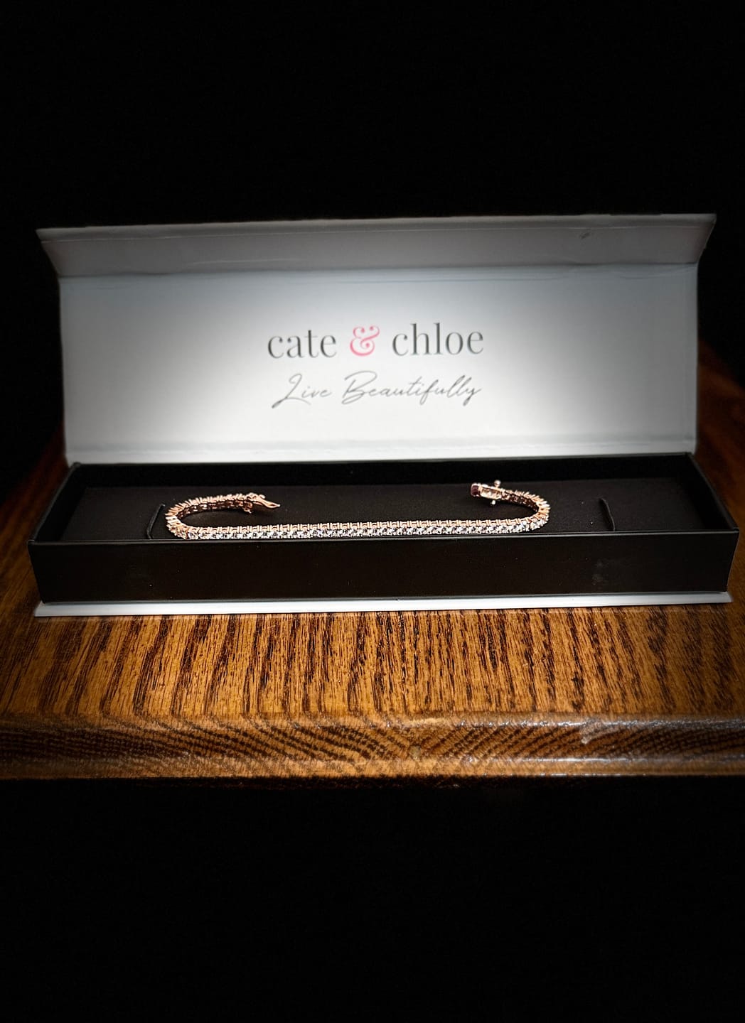 Customer photo review of Kaylee 18k White Gold Plated Tennis Bracelet with Simulated Diamond Crystals