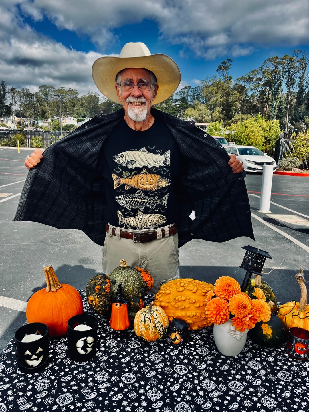 Customer photo review of Vintage Halloween Fishing Shirt, Halloween Trout T-Shirt