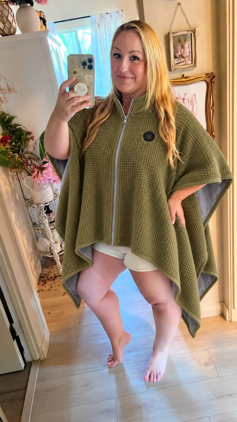 Customer photo review of USB HEATED WEARABLE SHAWL ⭐🔥