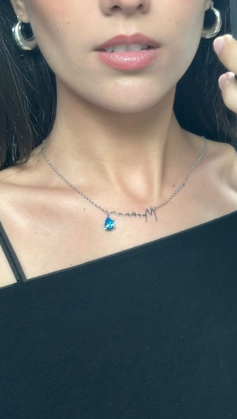 Customer photo review of Signature Name and Birthstone Necklace