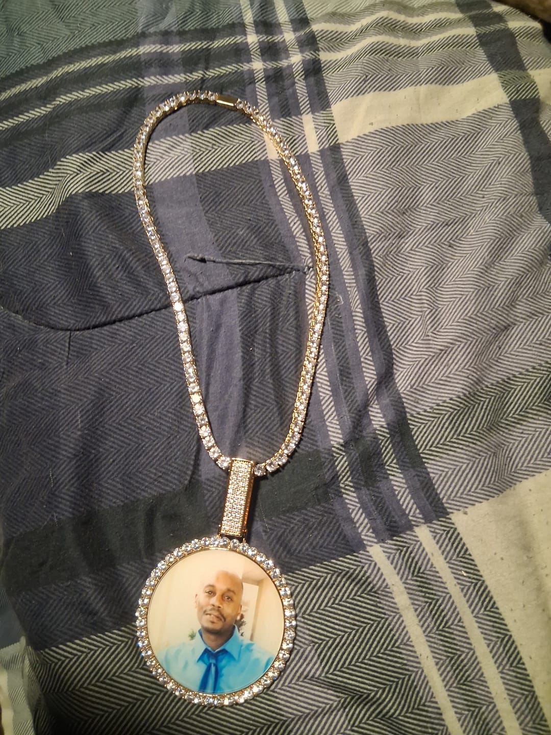 Customer photo review of 5mm Round Cut Clustered Tennis Chain