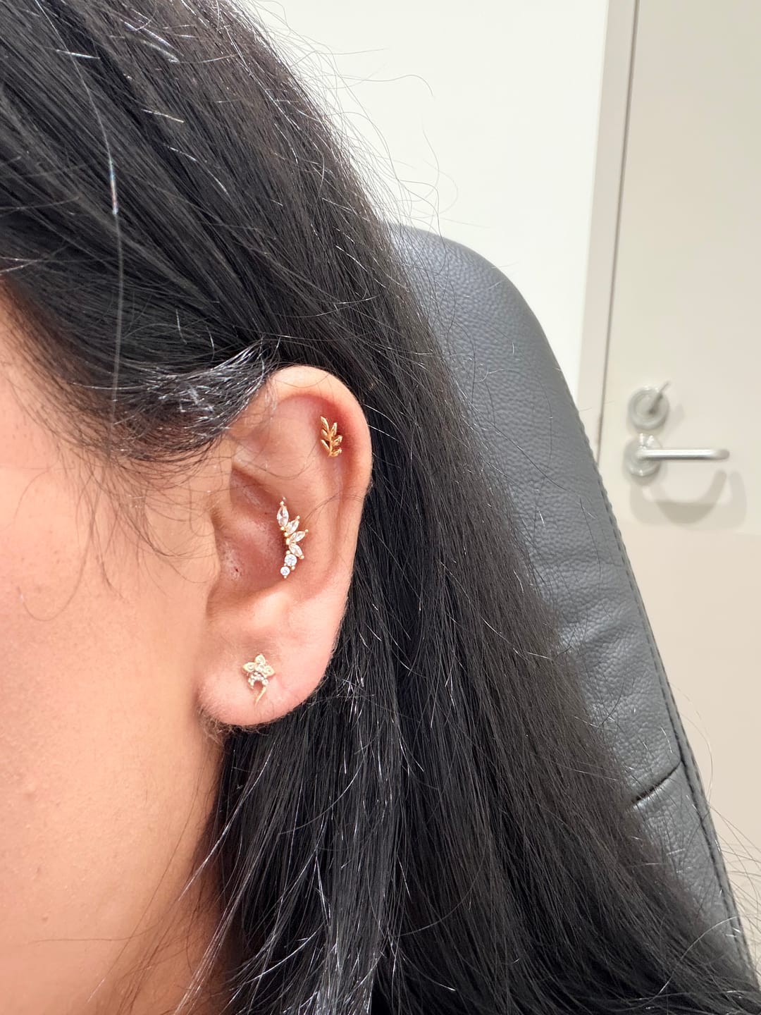 Customer photo review of Amanda Flat Back Stud - Gold Vermeil
