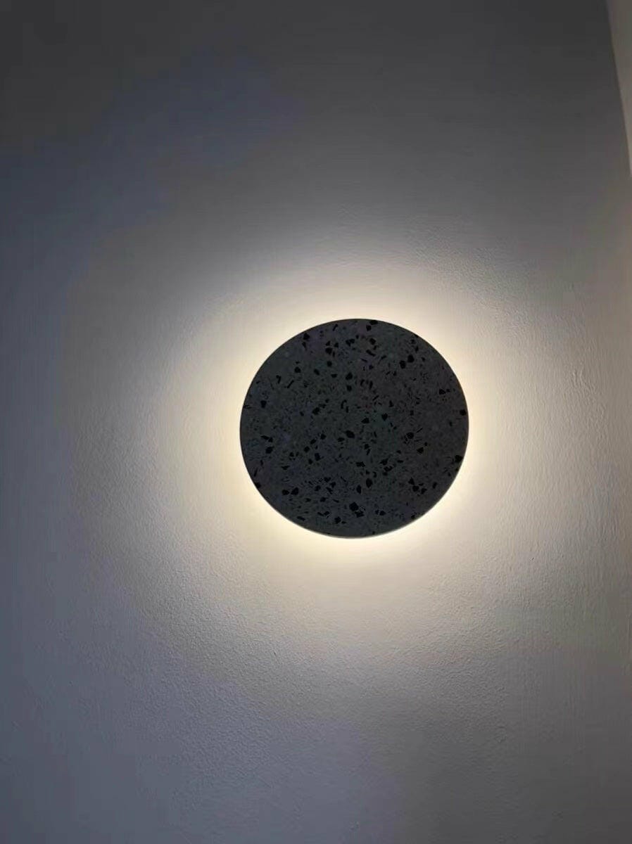 Customer photo review of Round Wall Light, Terrazzo or Concrete, Integrated LED, Wall Sconce