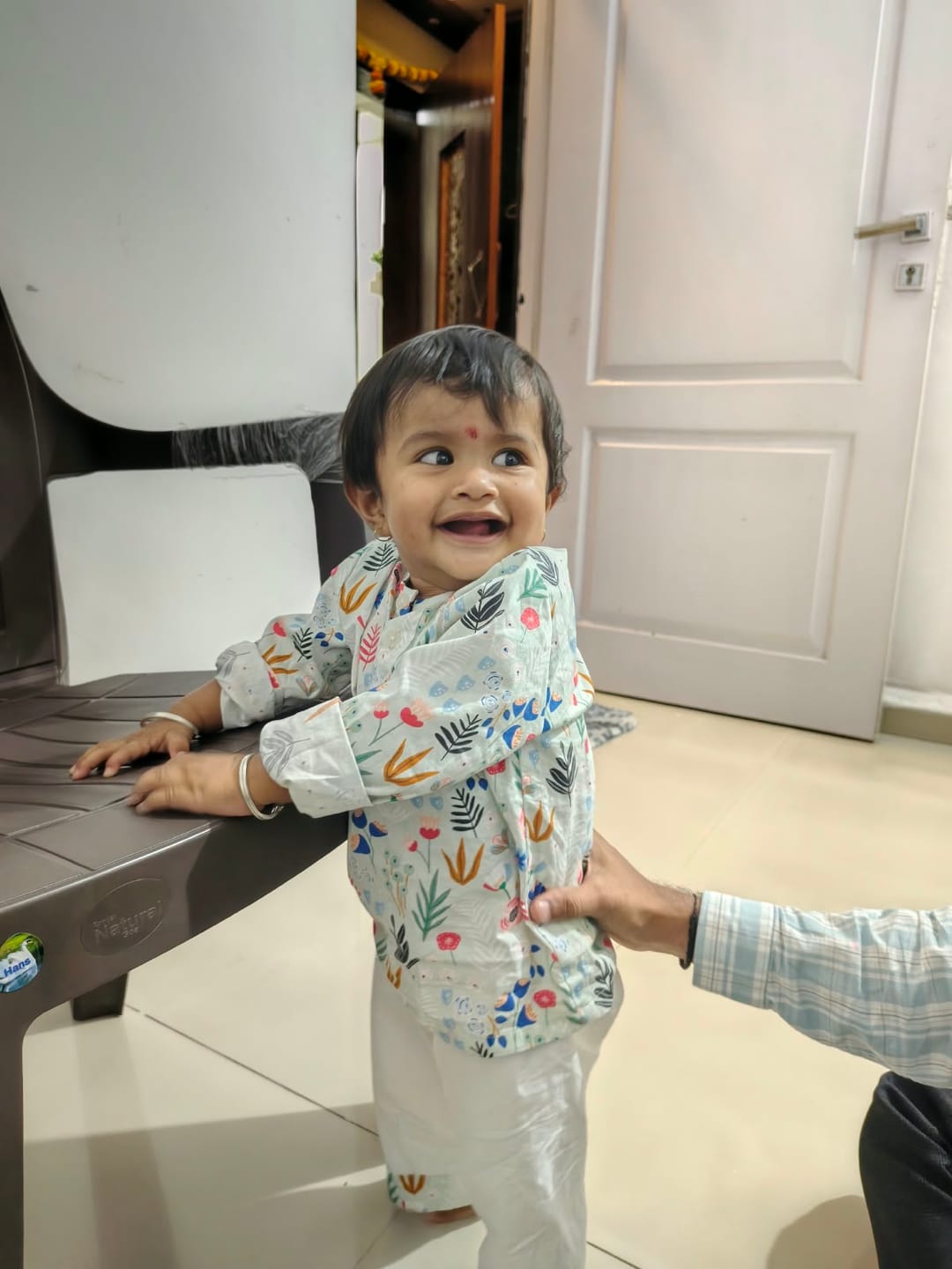 Customer photo review of Blue Floral Kurta Pajama
