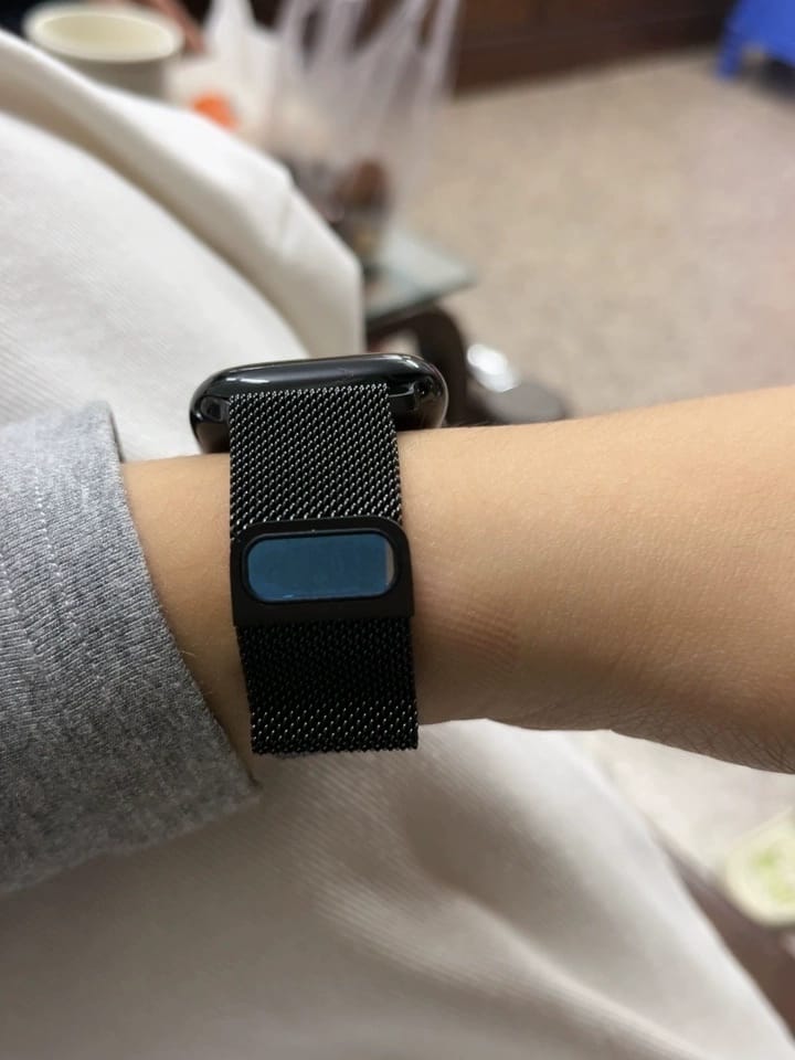 Customer photo review of Apple Watch Metal Manyetik Kordon - Çift Katlı Stil Oval Toka (Siyah)