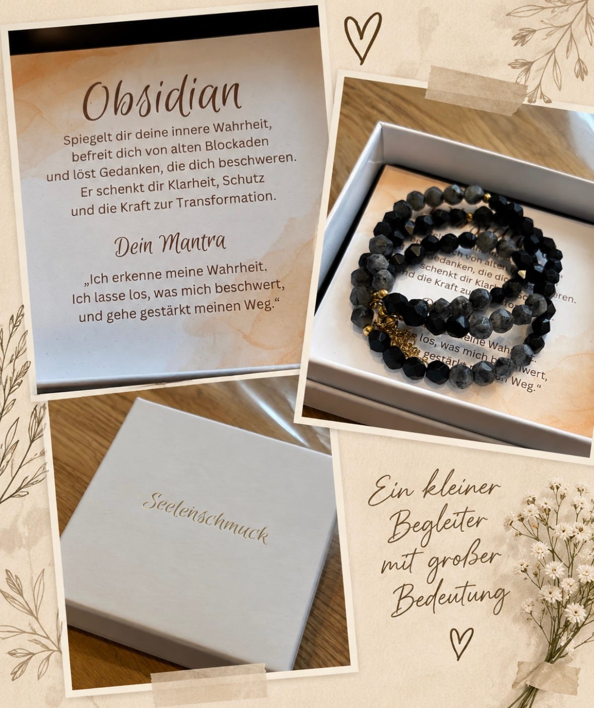 Customer photo review of Obsidian Halskette - Schneeflocken Obsidian