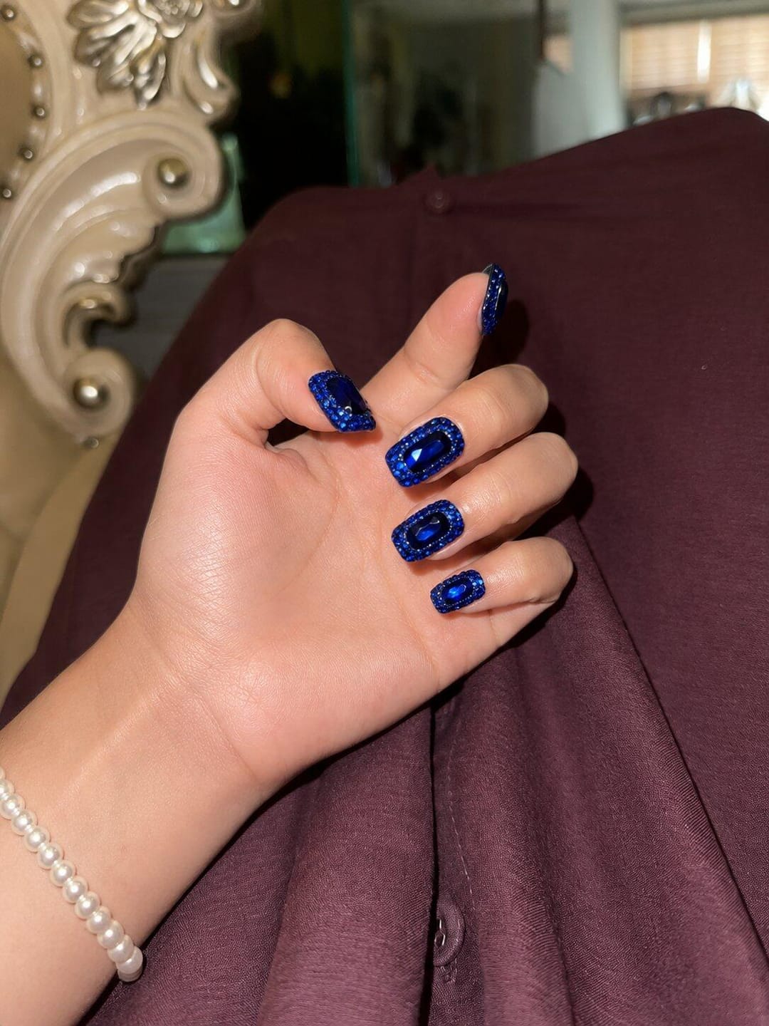 Customer photo review of Sapphire Halo | Short Square