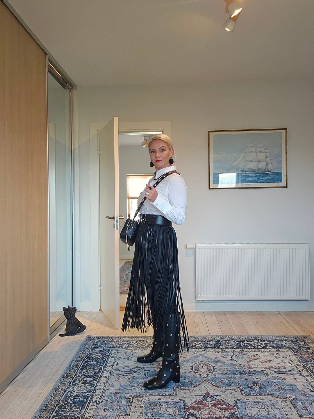 Customer photo review of Leather Fringe Skirt ARGO