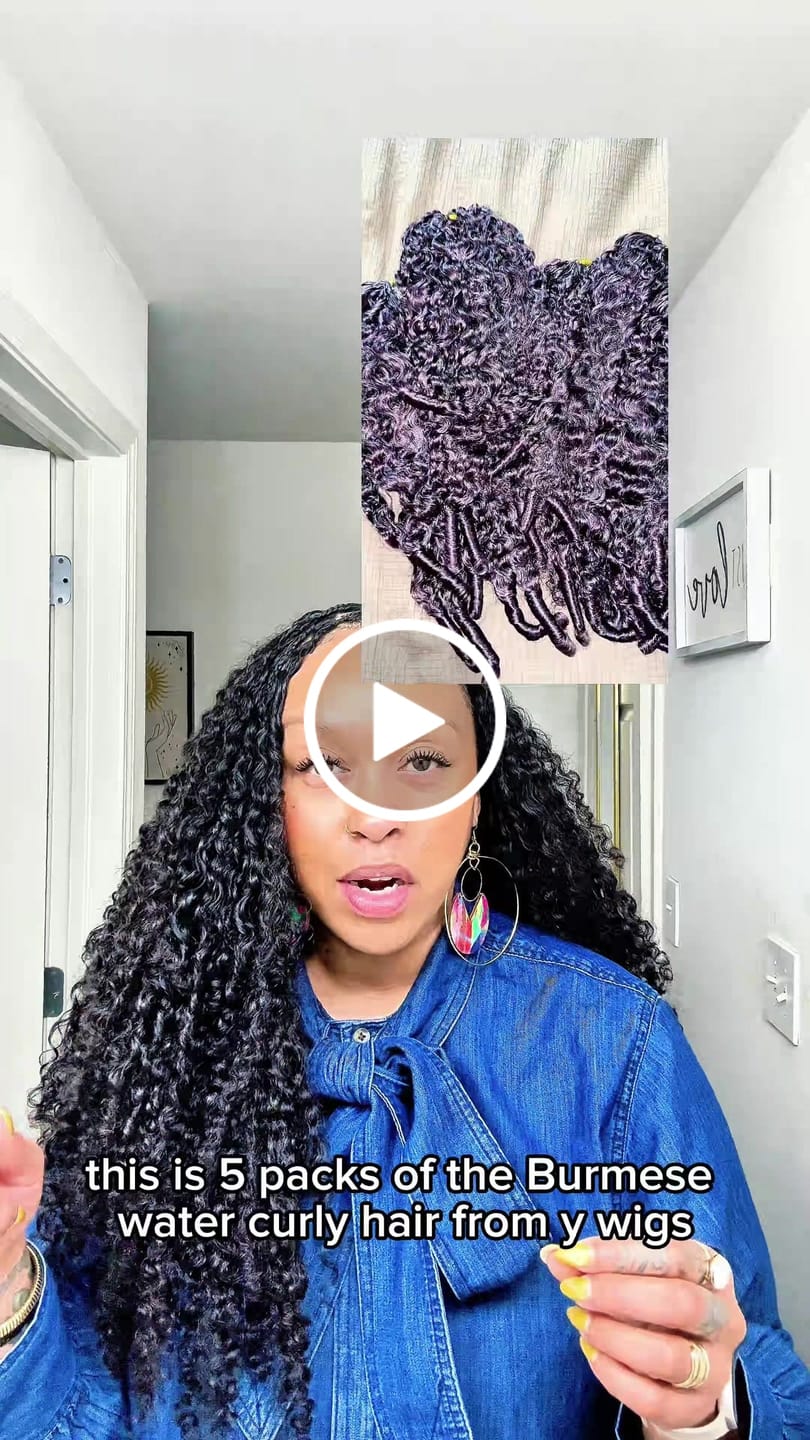 Customer video review of Ywigs Burmese Water Curly Human Crochet Hair