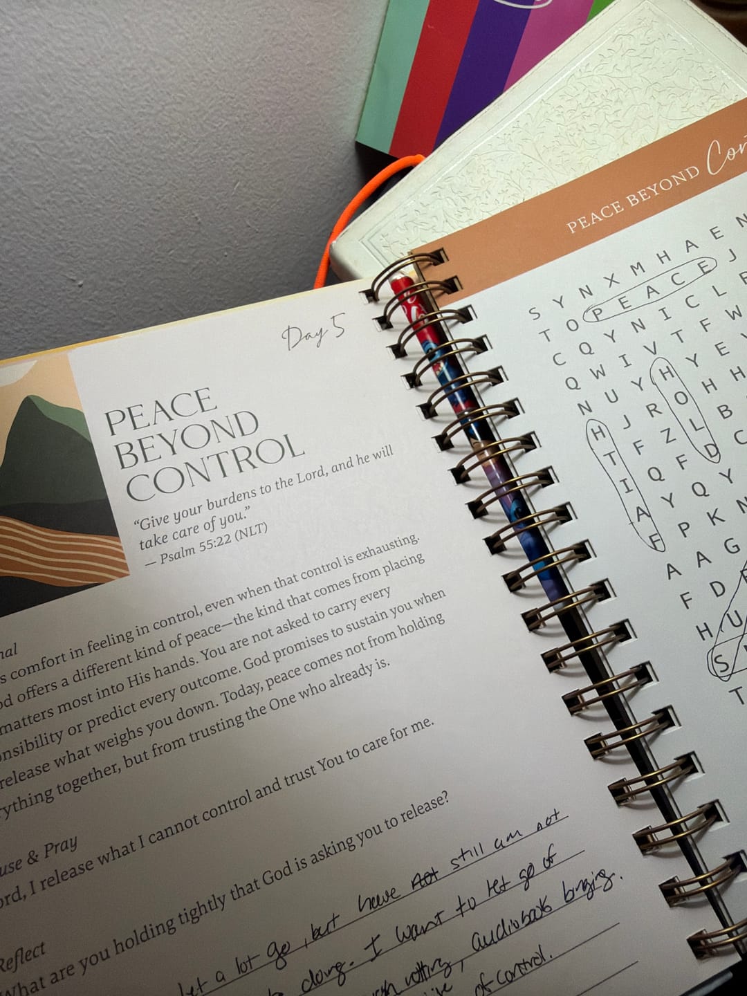 Customer photo review of Be Still: Word Search Devotional for Peace & Rest in God