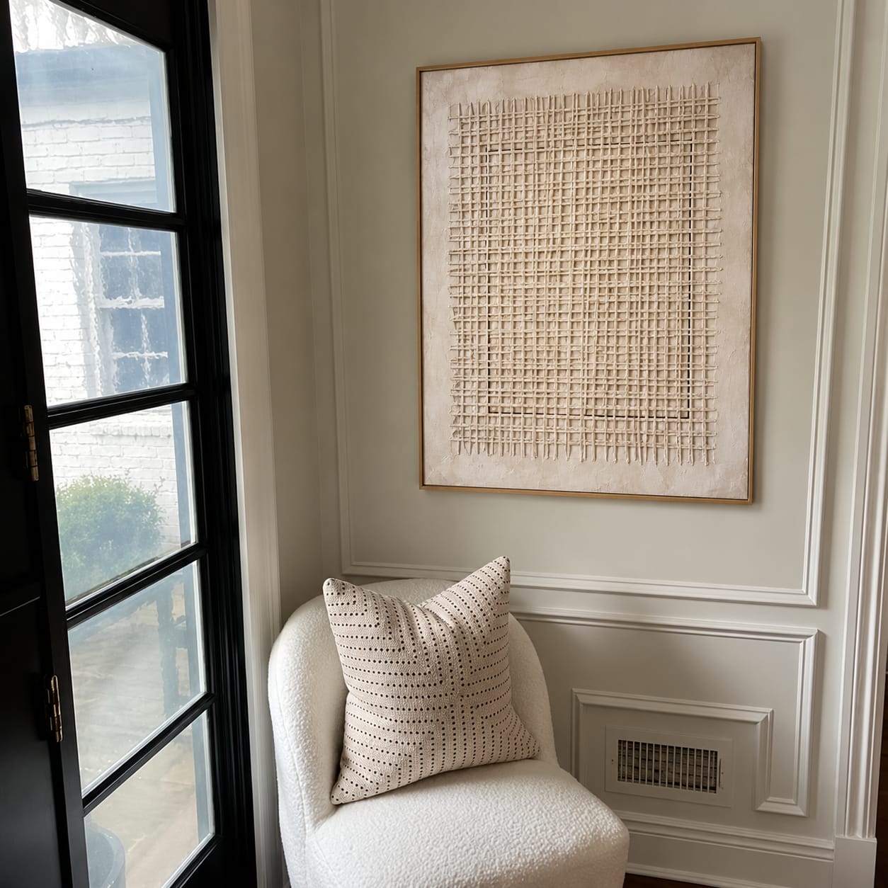 Customer photo review of Woven Calm-Cream Lattice Painting
