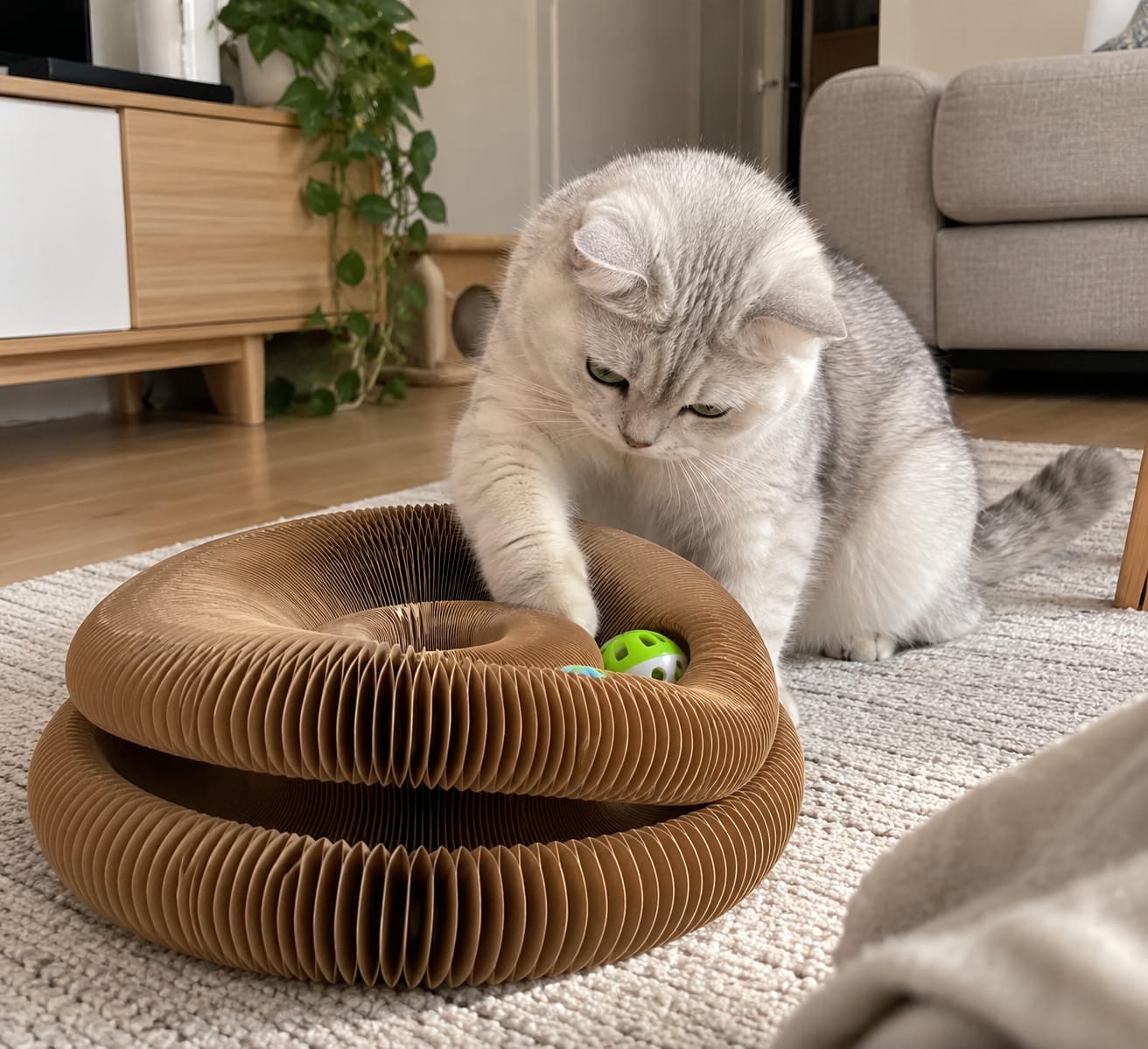 Customer photo review of Akordiyonlu kedi yatağı