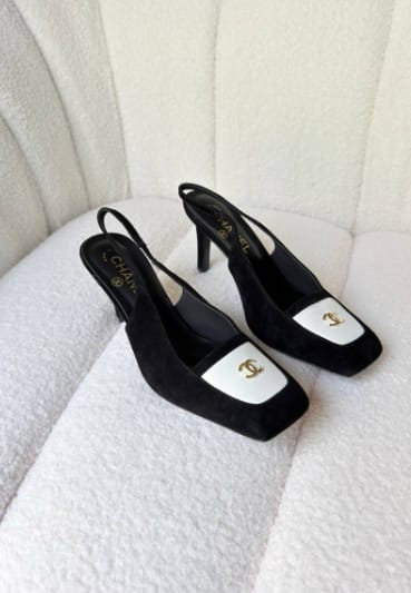 Customer photo review of Chanel 2026 Square Toe Slingback 65mm Suede