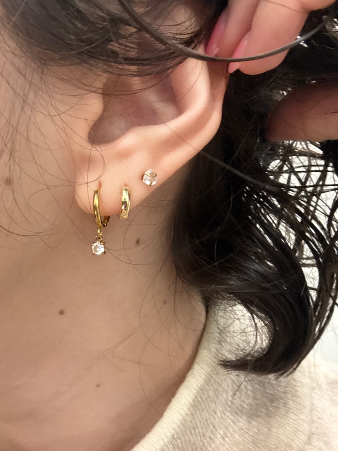 Customer photo review of Mini Arracada Gruesa 10 mm