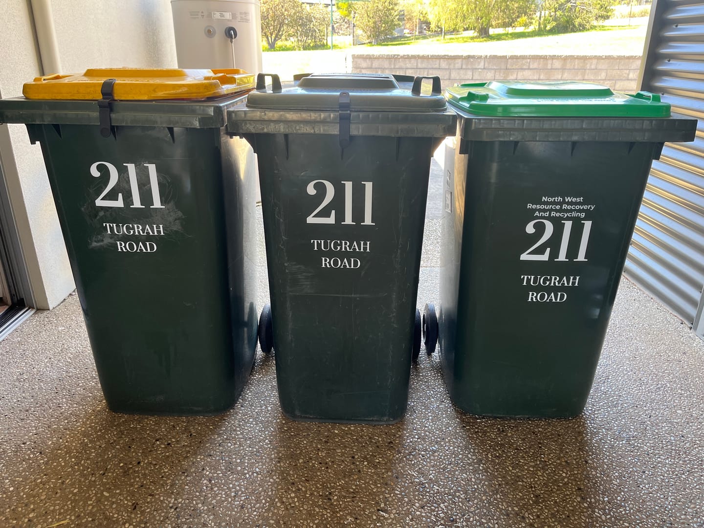 Customer photo review of Wheelie Bin Street Name & Number Sticker