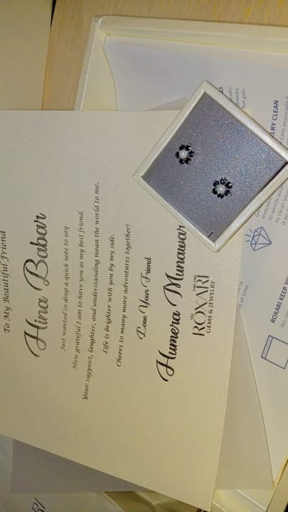 Customer photo review of Natural Sapphire with Pearl Earrings