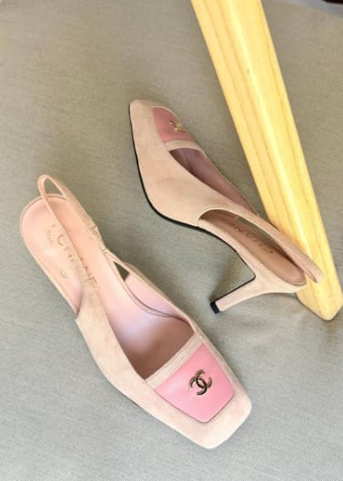 Customer photo review of Chanel 2026 Square Toe Slingback 65mm Suede