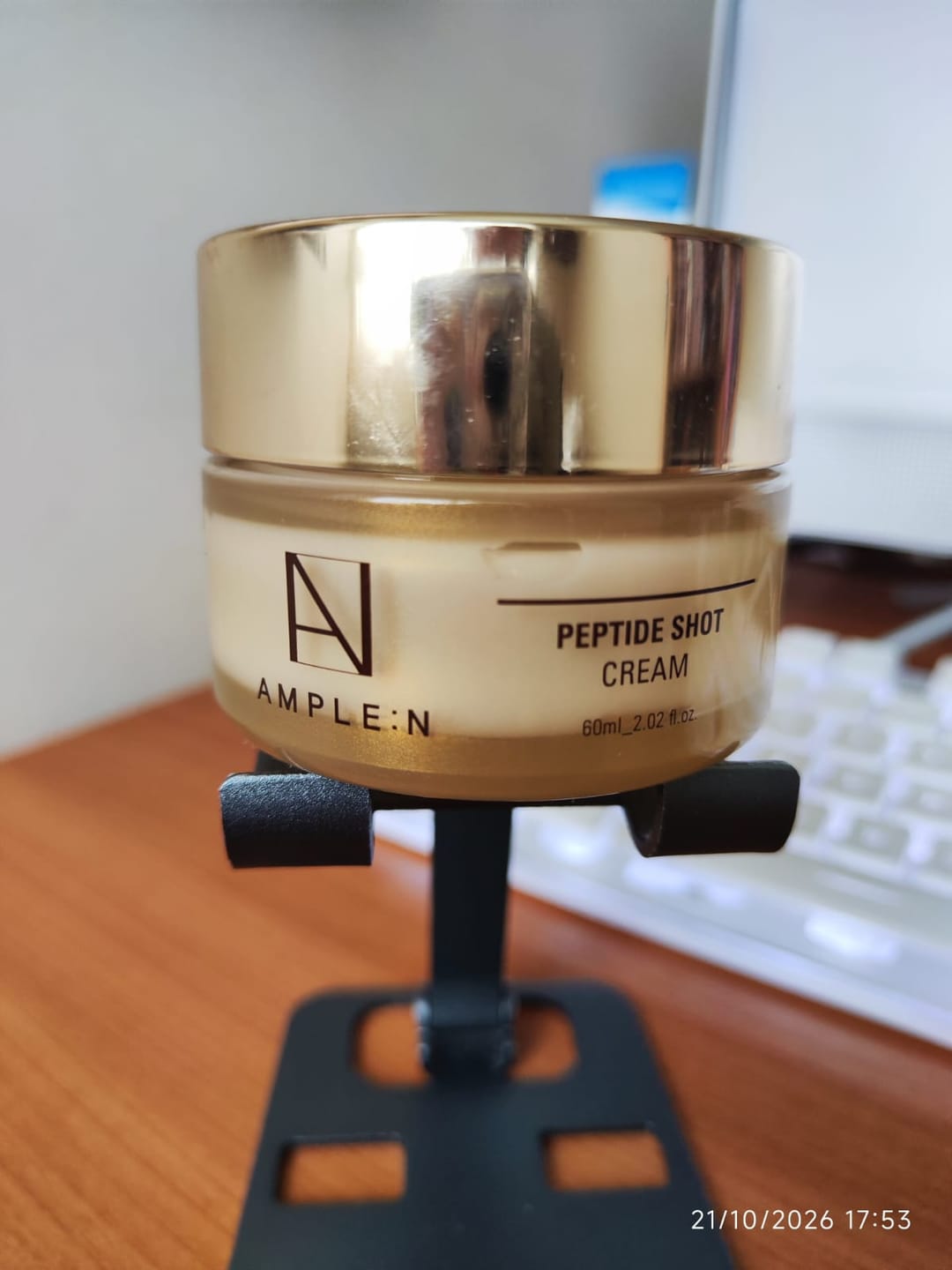 Customer photo review of Crema Facial AMPLEN Reafirmante con Péptidos 60ml