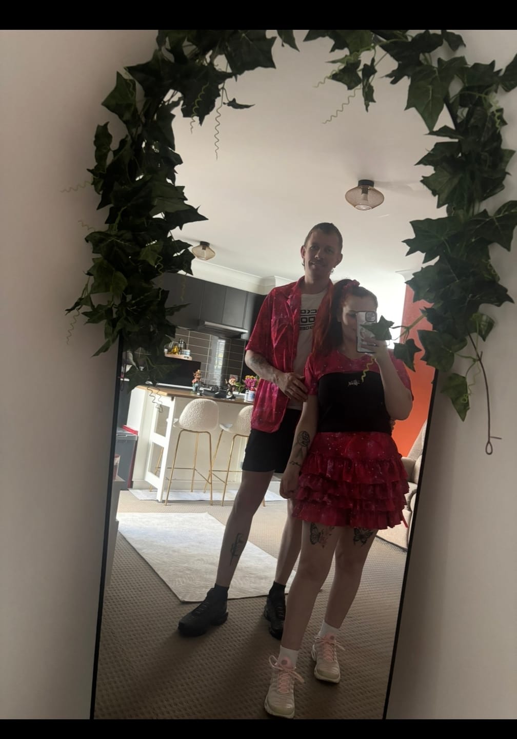 Customer photo review of Red In The Stars Ruffle Mini Skort