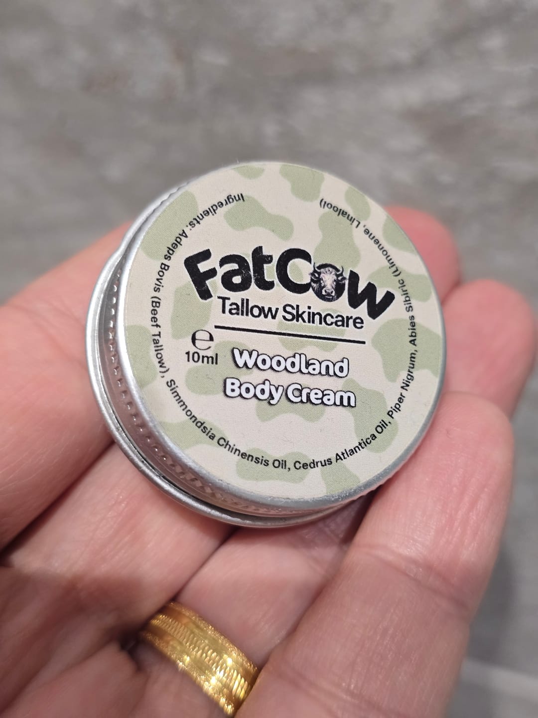 Customer photo review of Body Cream Sample Tin