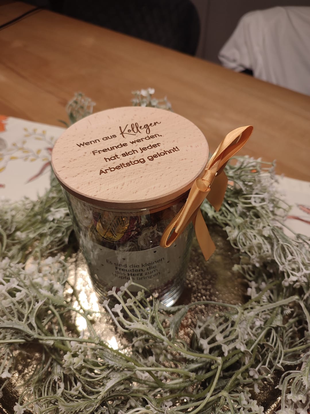 Customer photo review of Geschenk-Glas "Wenn aus Kollegen Freunde werden"