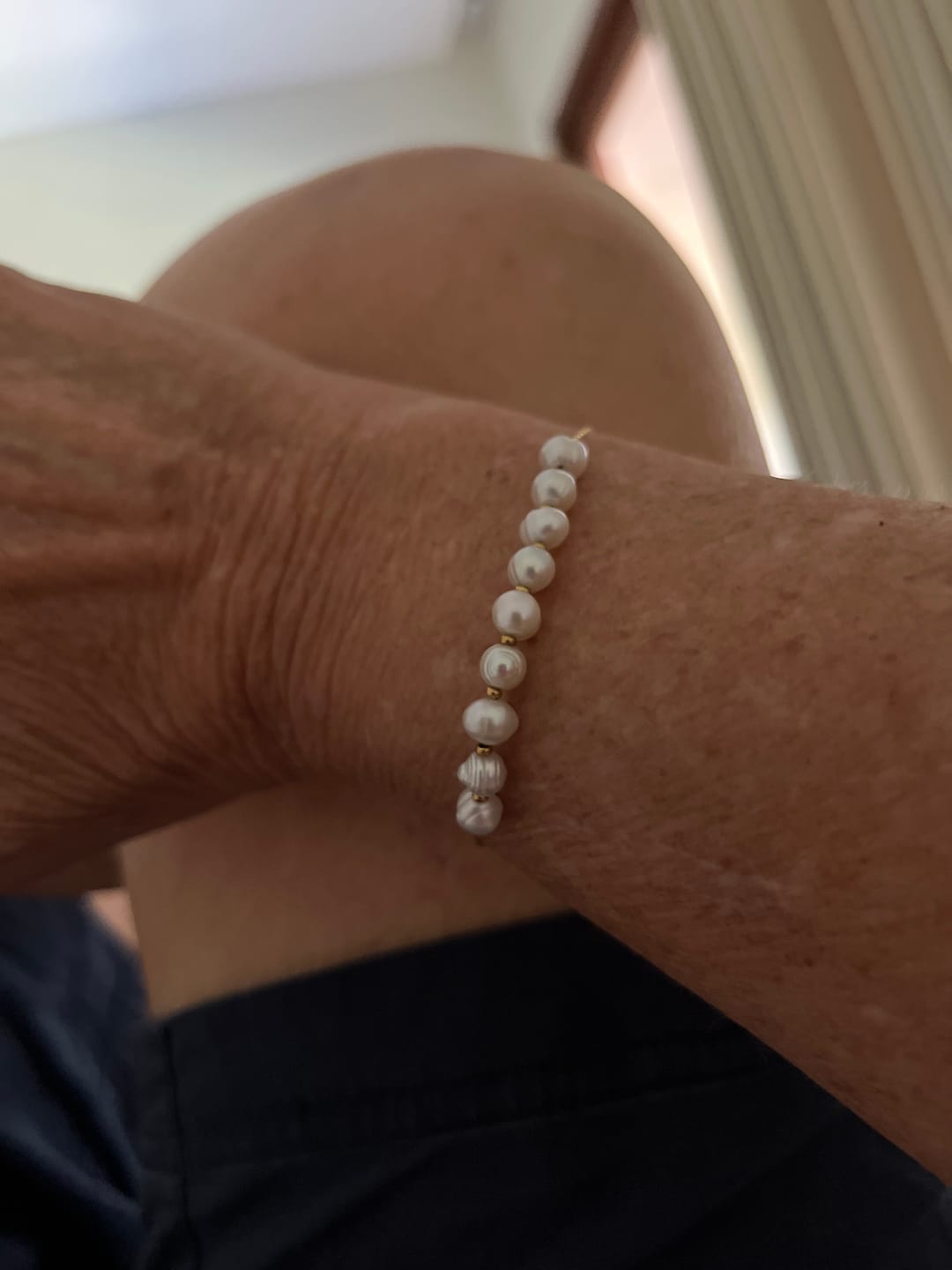 Customer photo review of Eva Freshwater Pearl Bracelet
