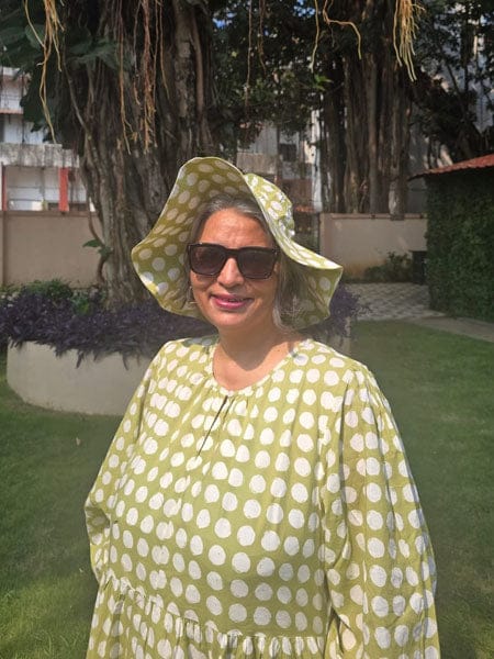 Customer photo review of Helen Green Polka Midi Dress