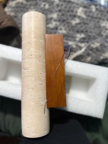 Customer photo review of Travertine Wall Sconce | Natural Stone Cylinder, Up and Down Light | 11 or 12.6 in Modern Japandi Wall Light