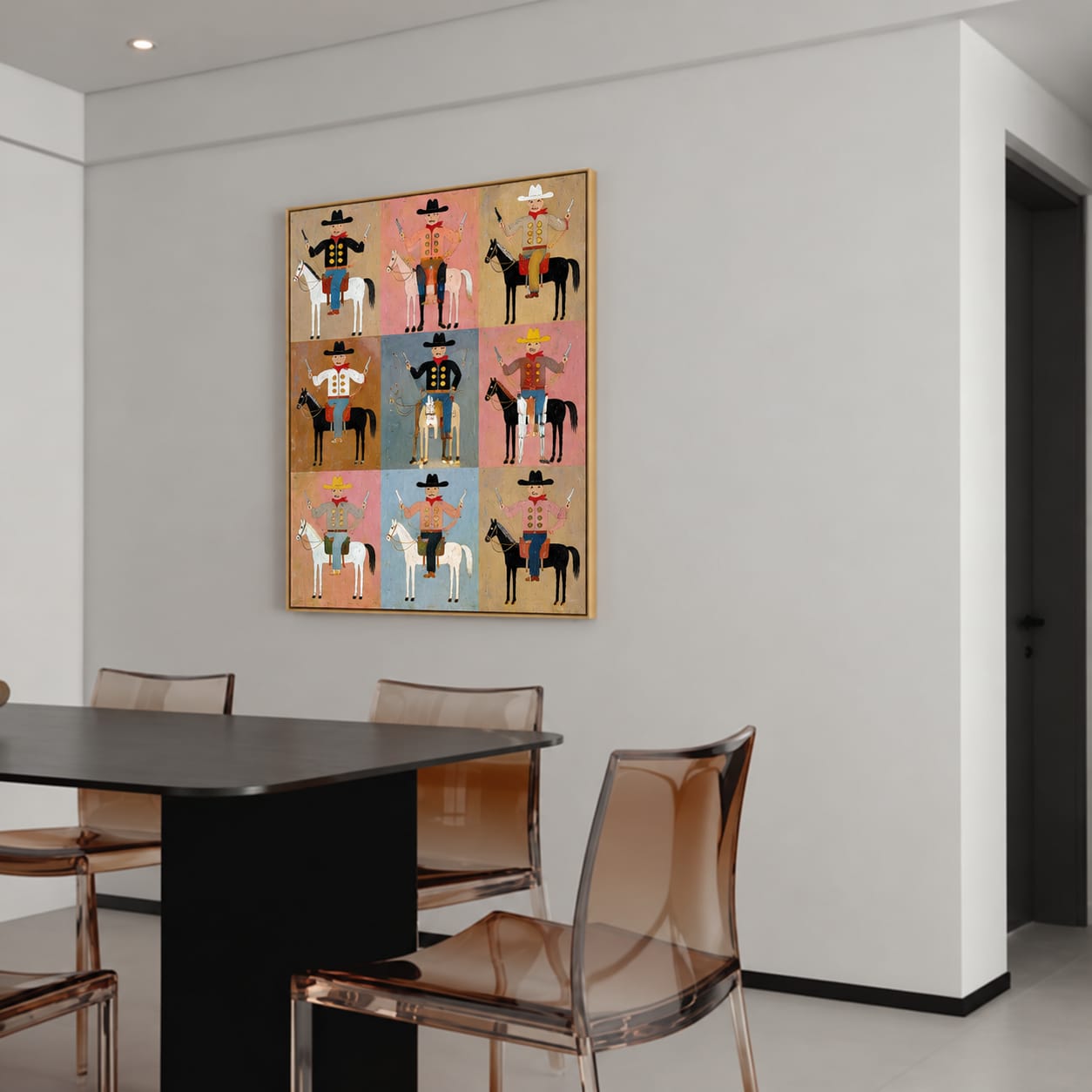 Customer photo review of Rodeo Squares-Cowboy and Horse Folk Painting