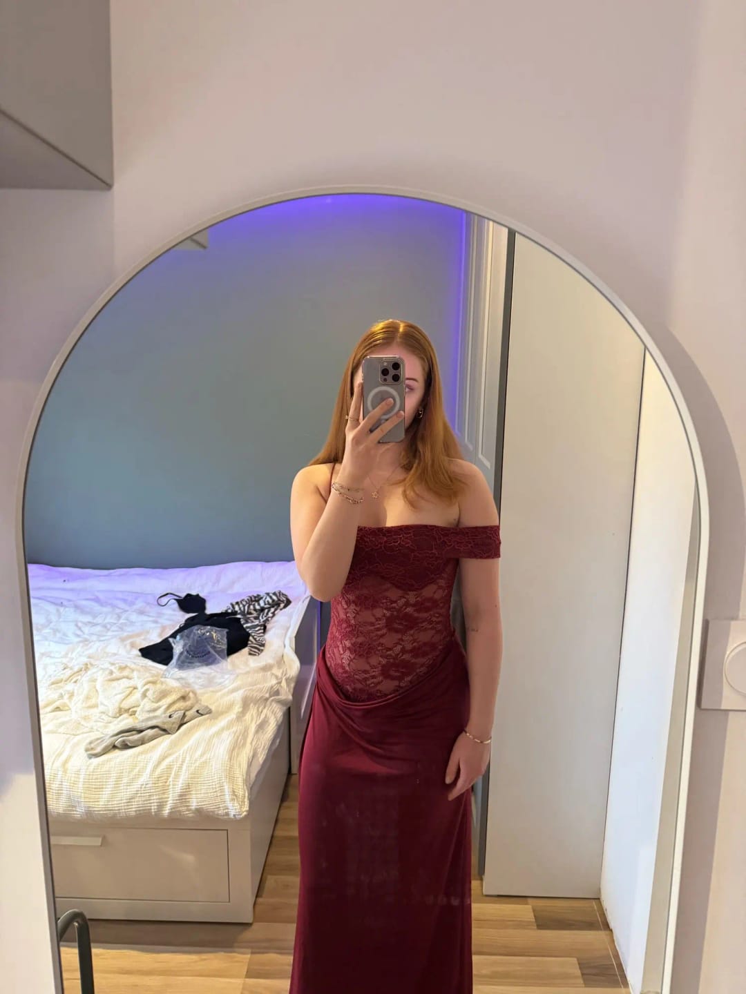 Customer photo review of Vivienne Lace Maxi Dress