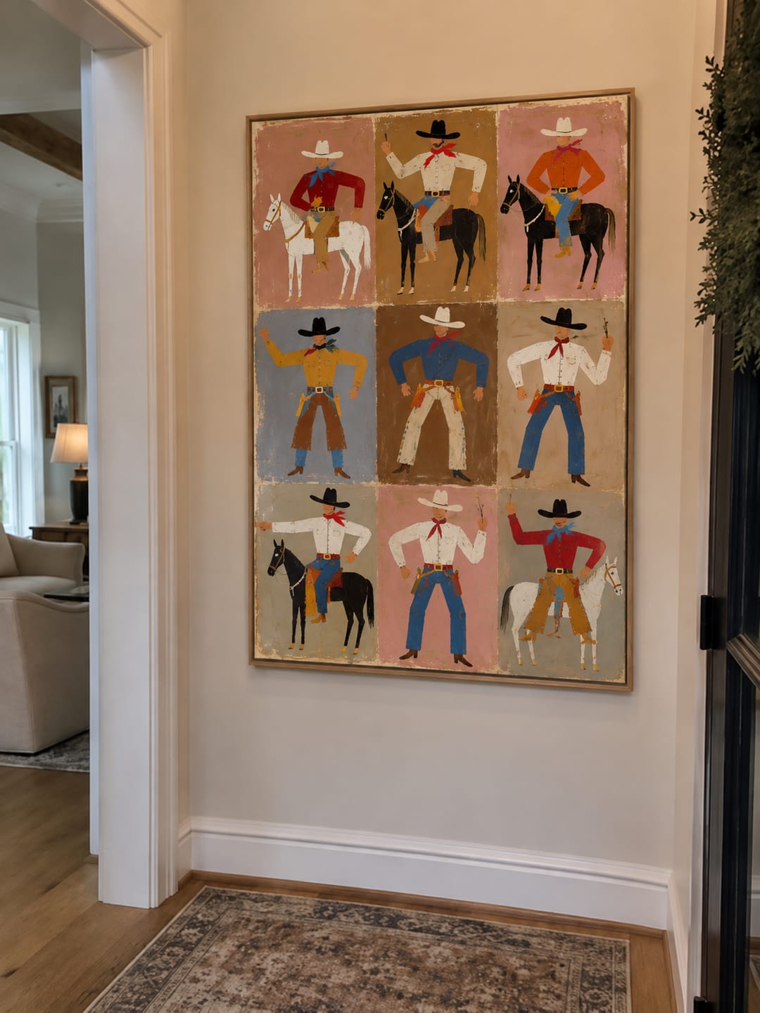 Customer photo review of Frontier Nine-Western Cowboy Grid Painting