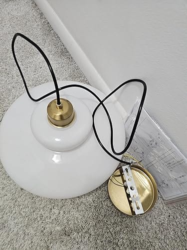 Customer photo review of Layered Milky Glass Pendant Light | White Opal Glass Shade in 3 Styles | 11 to 12.6 in Kitchen & Dining Light