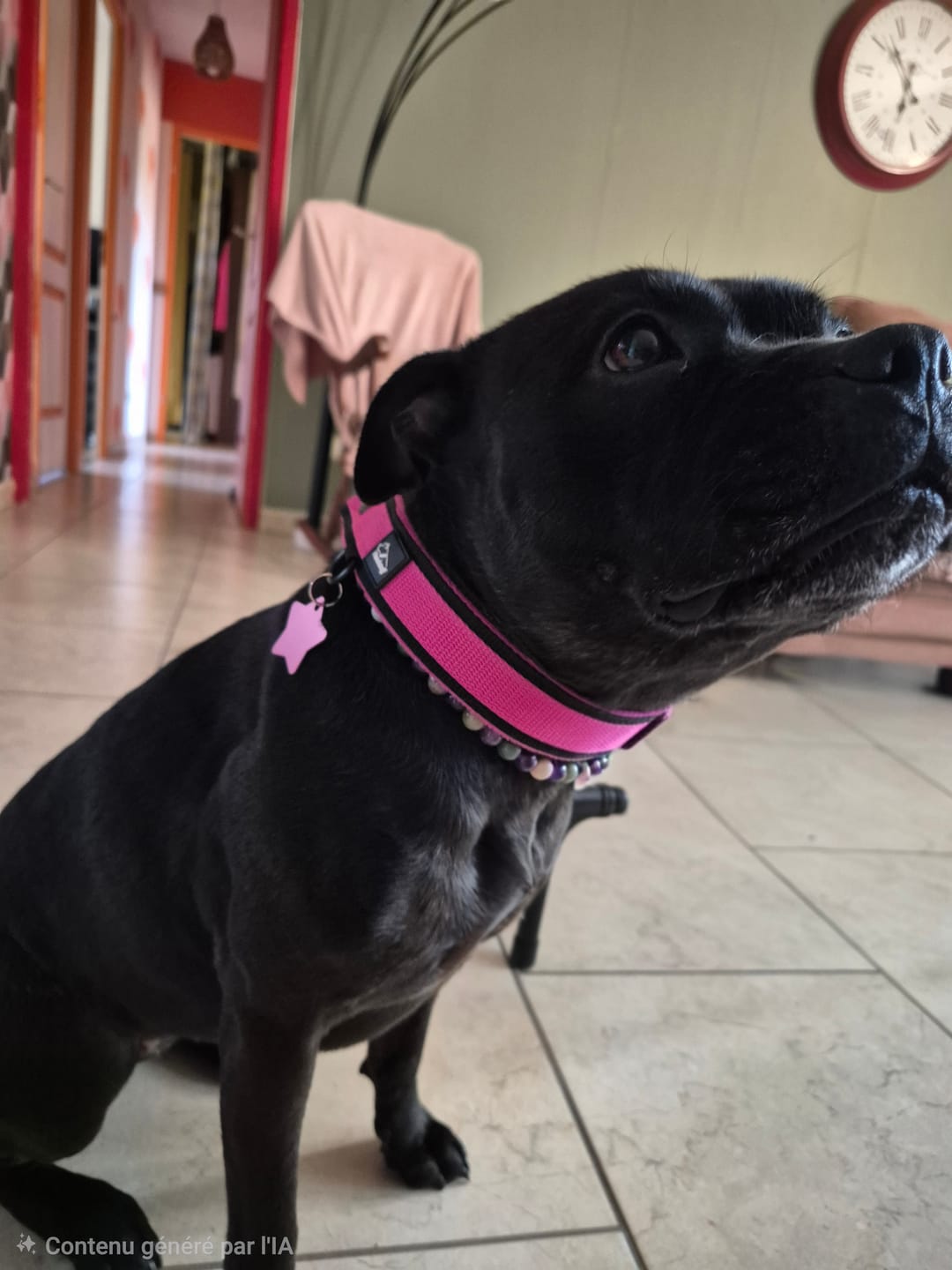 Customer photo review of Martingale Black Edition Rosa - Brett fodrat halsband halvstryp