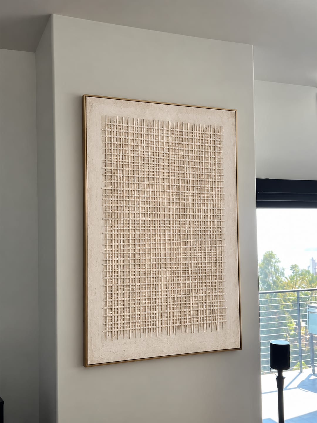 Customer photo review of Woven Calm-Cream Lattice Painting