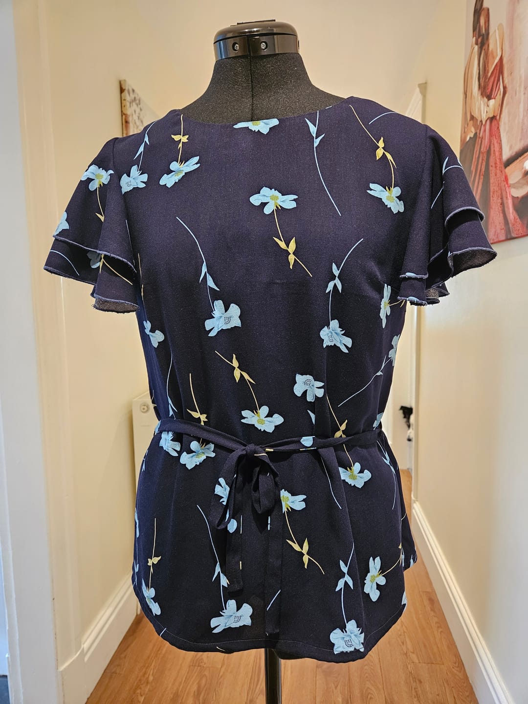 Customer photo review of Falling Flowers Viscose Challis Fabric