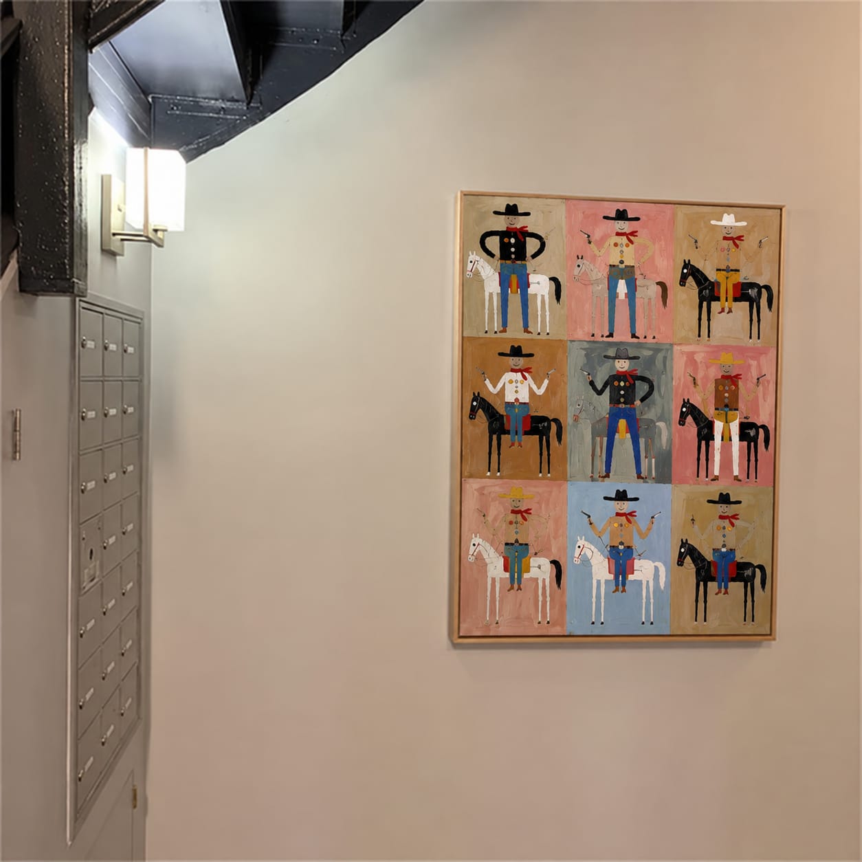 Customer photo review of Rodeo Squares-Cowboy and Horse Folk Painting
