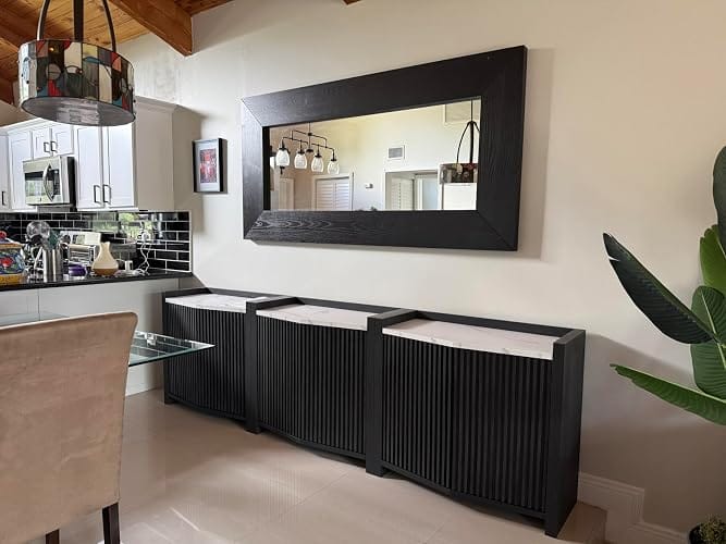 Customer photo review of 35" Black Faux Marble Top Fluted Modular Sideboards(Set of 3)