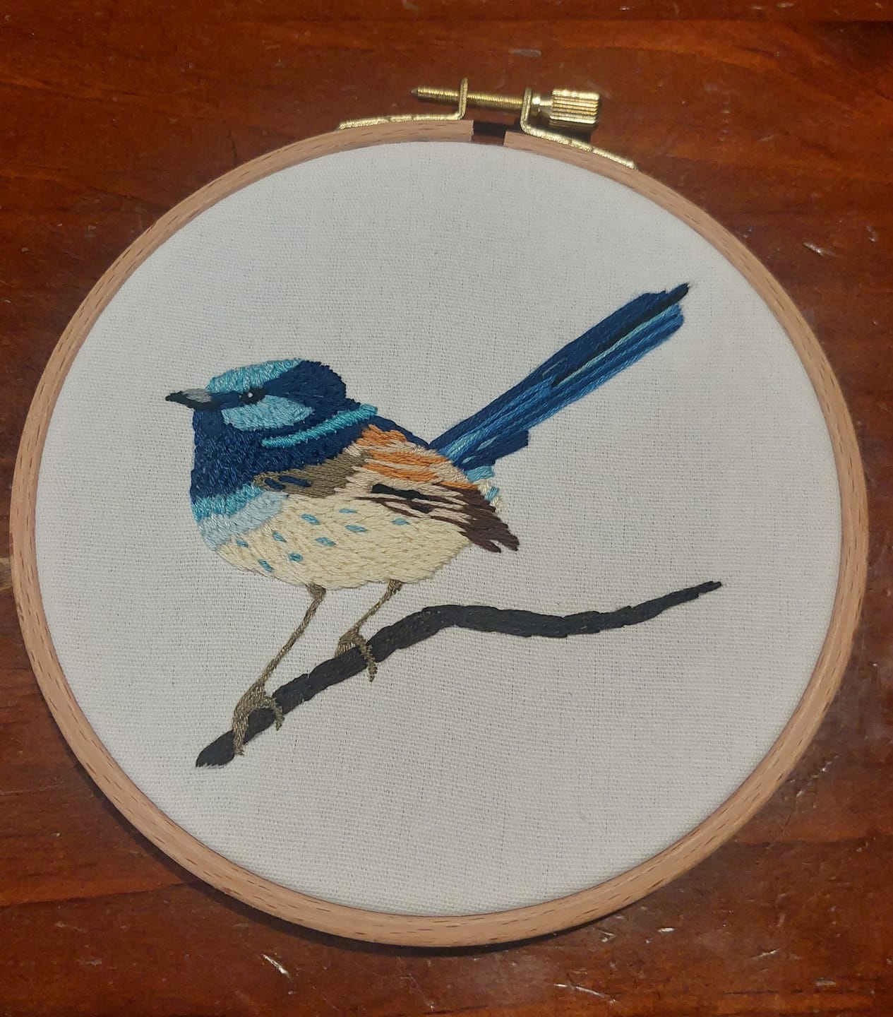 Customer photo review of Blue Wren Embroidery Kit