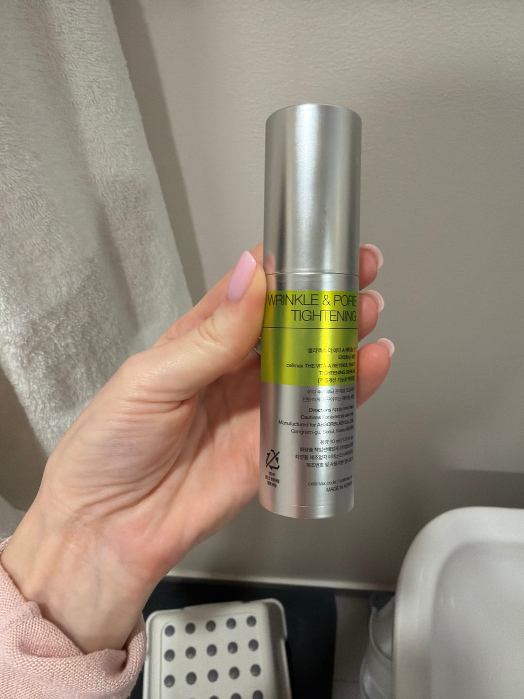 Customer photo review of Liftinga efektu piešķirošs serums ar retinolu un mikroadatām Celimax The Vita−A Retinol Shot Tightening Serum