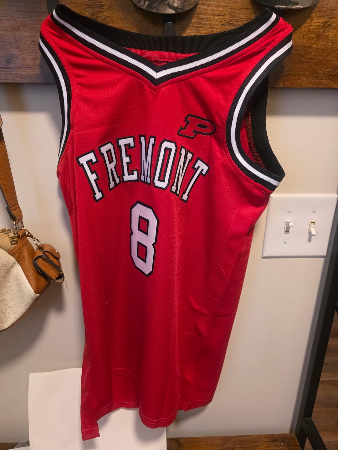 Customer photo review of Custom Red White-Black Classic Tops Basketball Jersey